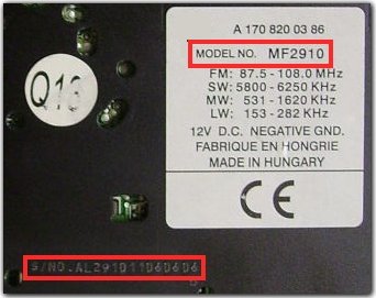 Auto Radio Code MF2910 Alpine